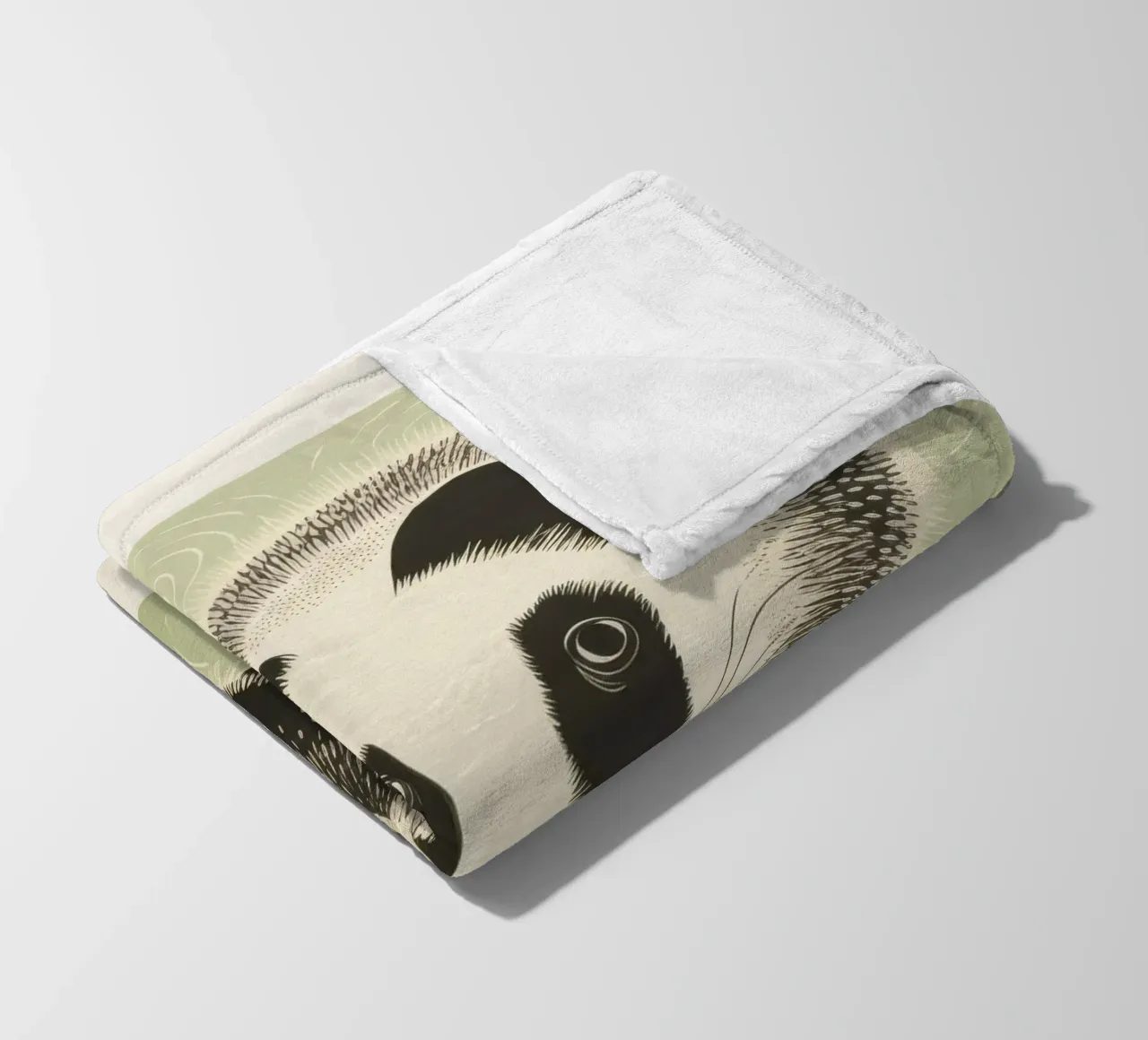 Opossum verde 4 coperta in pile da Minimal Animal Art
