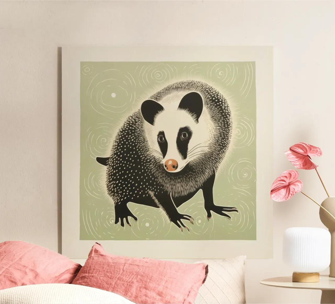 Opossum verde plexiglass da Minimal Animal Art