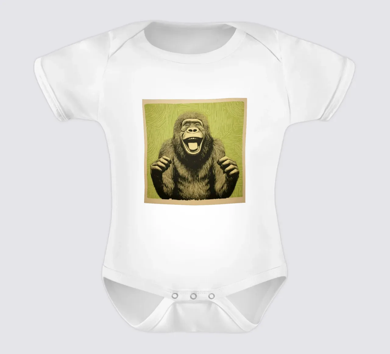 Orang-outan vert 1 body bébé de Minimal Animal Art