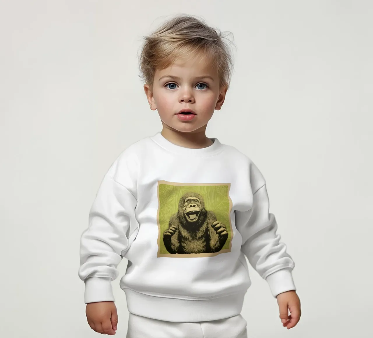 Orangutan verde 1 felpa neonato da Minimal Animal Art