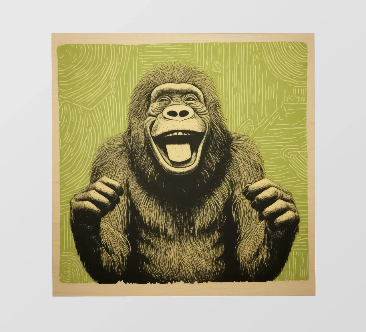 Orangután verde 1 papel para pared de Minimal Animal Art