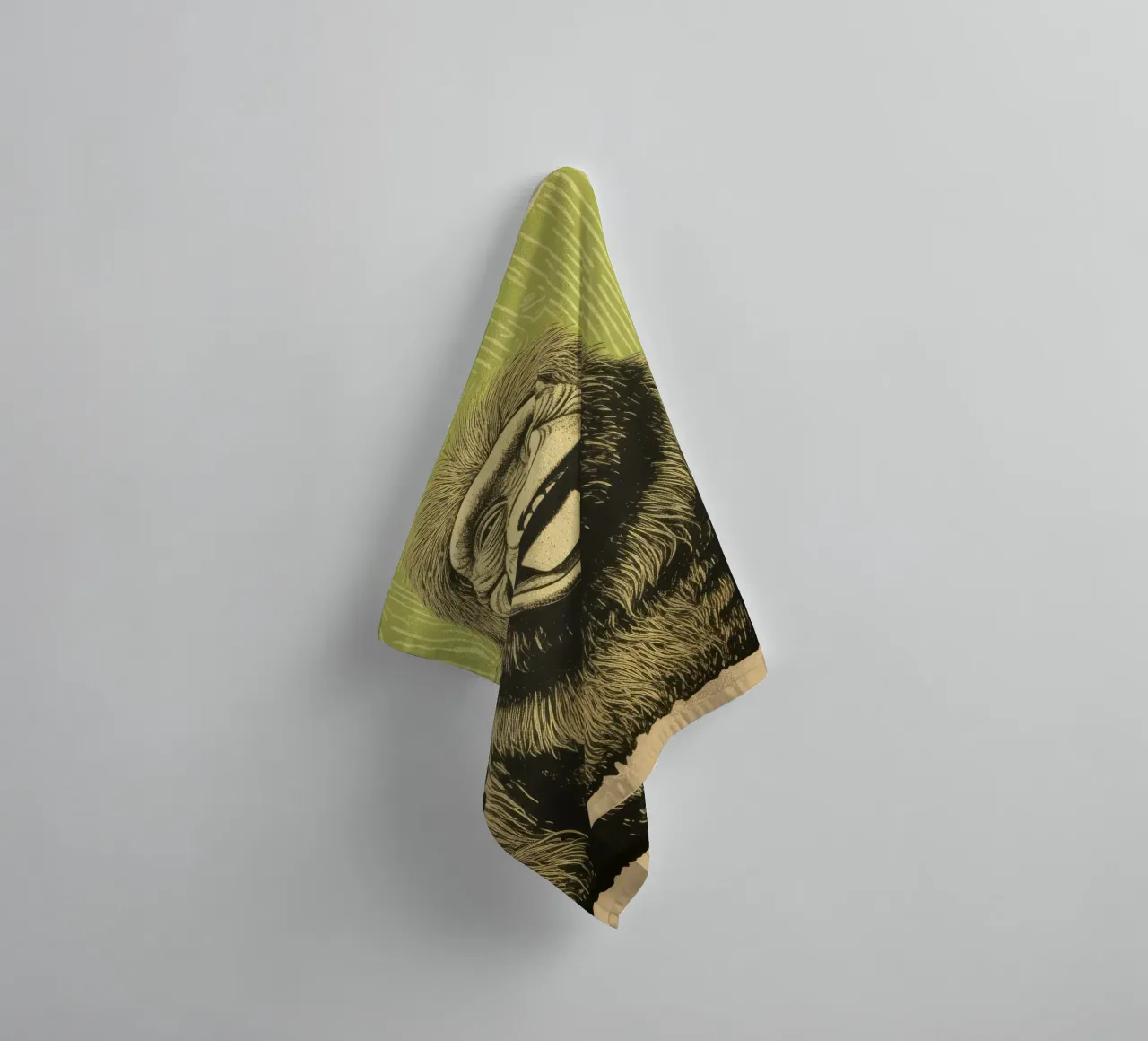 Orangutan verde 1 asciugamano da bagno da Minimal Animal Art