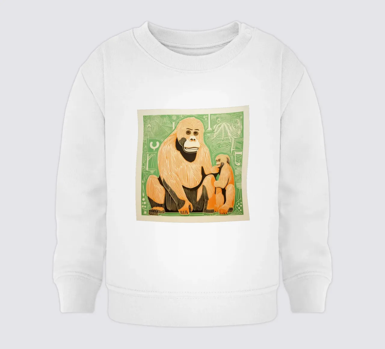 Grüne Orang-Utans Baby Sweatshirt von Minimal Animal Art