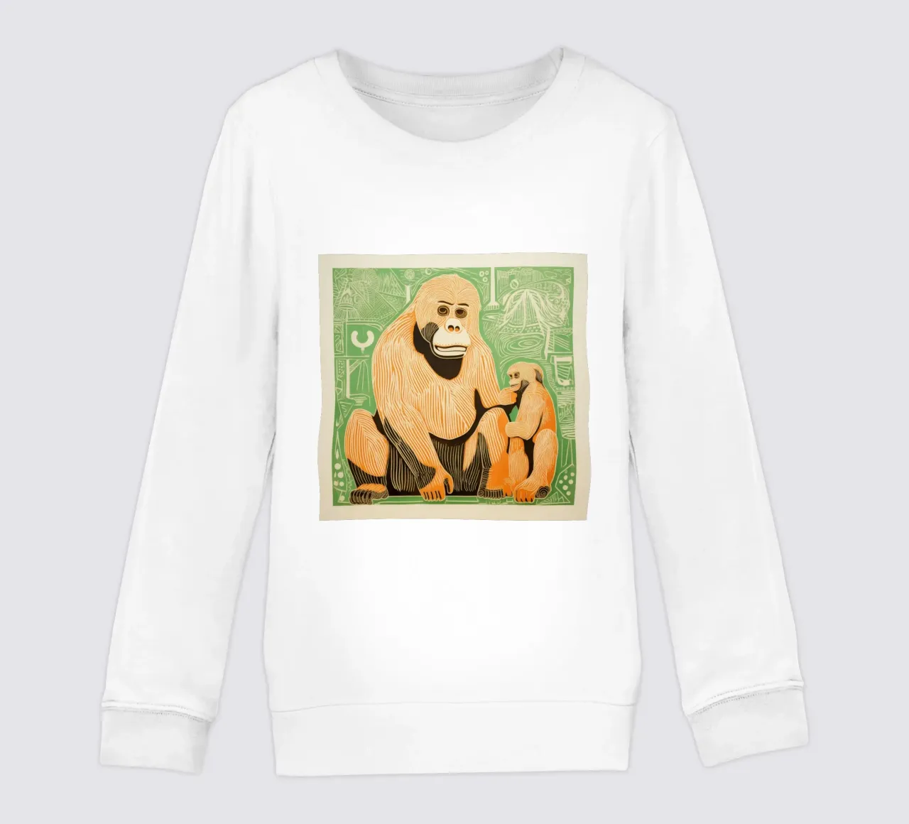 Orangutan verdi felpa bambino da Minimal Animal Art