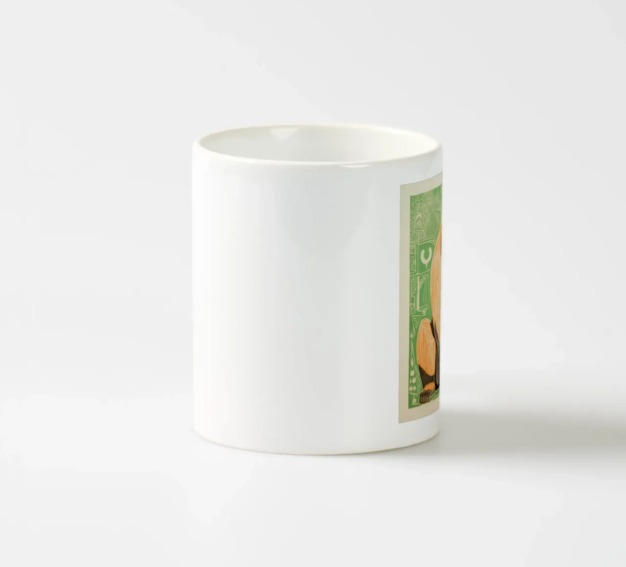 Orangutan verde 2 tazza in ceramica da Minimal Animal Art