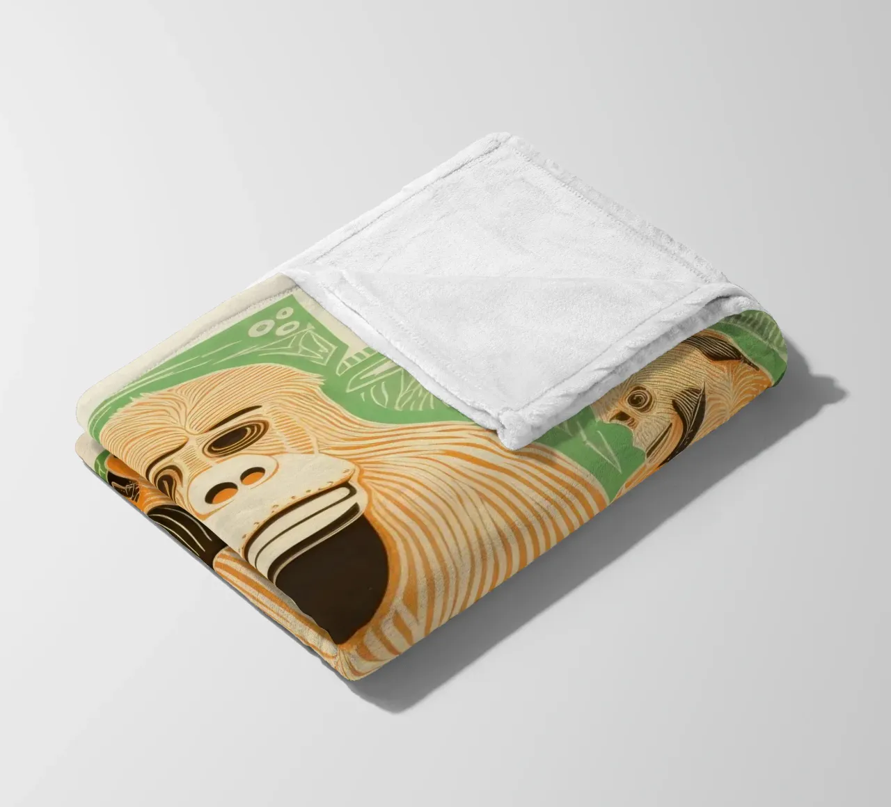 Orangutan verde 2 coperta in pile da Minimal Animal Art