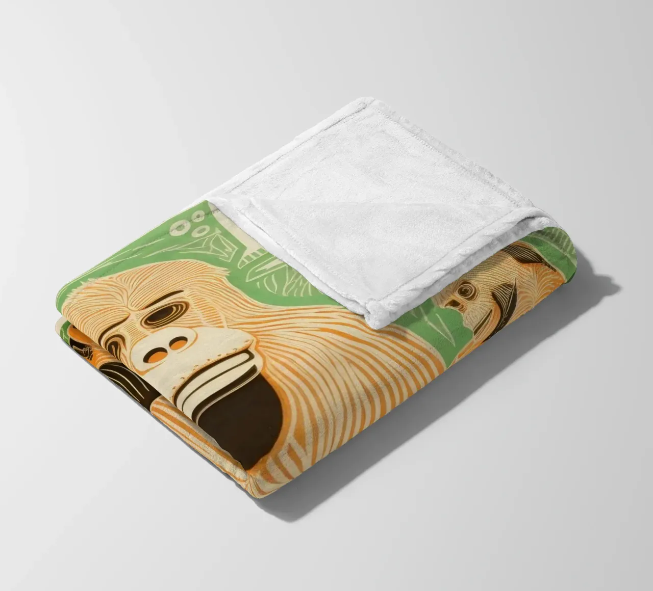 Orangutan verde 2 coperta in pile da Minimal Animal Art