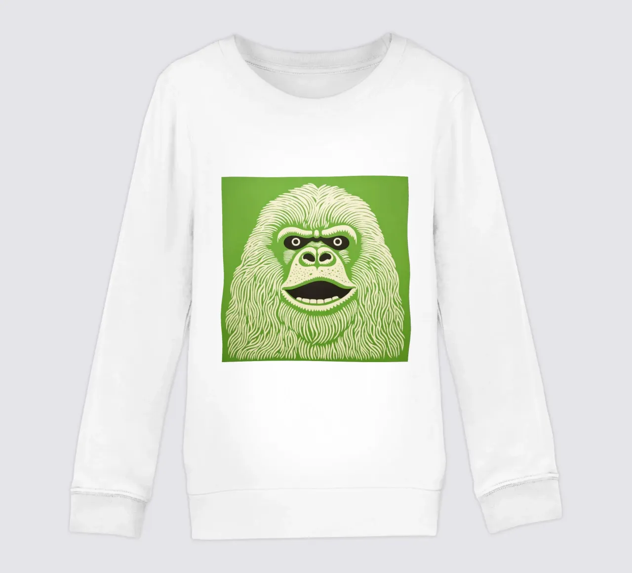 Orangutan verde 3 felpa bambino da Minimal Animal Art