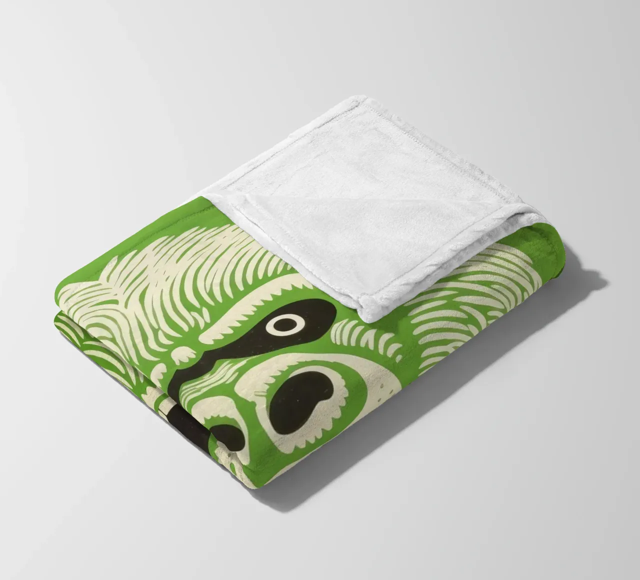 Orangutan verde 3 coperta in pile da Minimal Animal Art