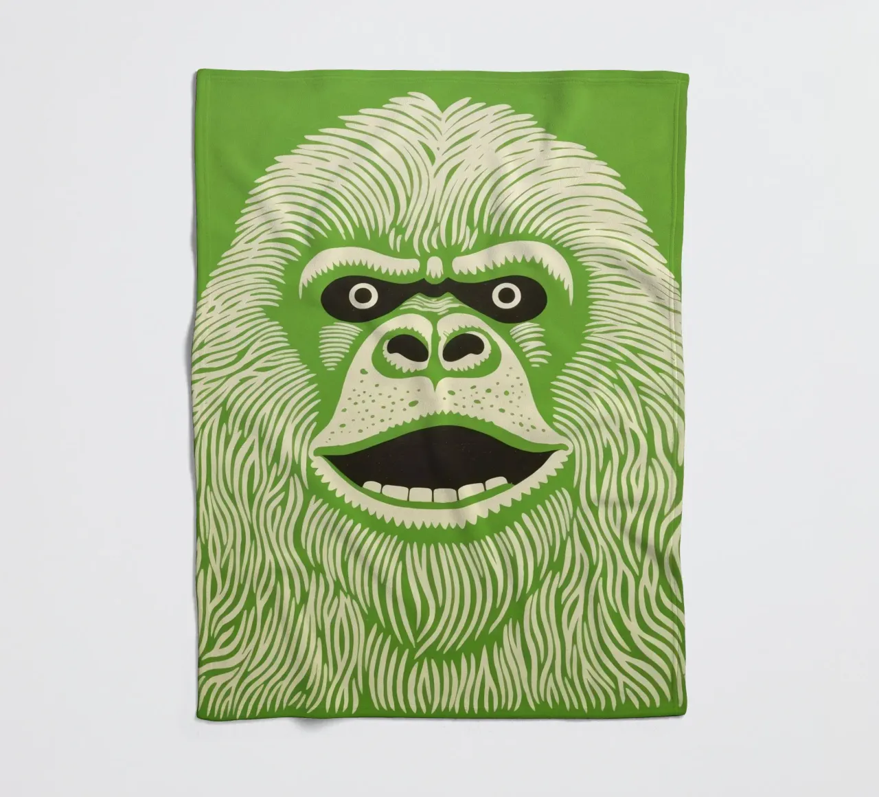 Orangutan verde 3 coperta in pile da Minimal Animal Art
