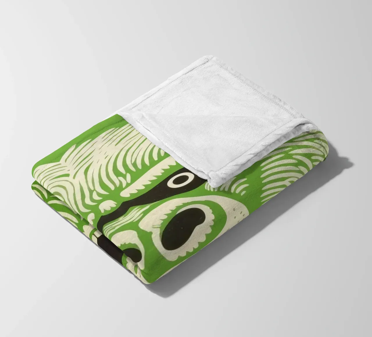 Orangutan verde 3 coperta in pile da Minimal Animal Art