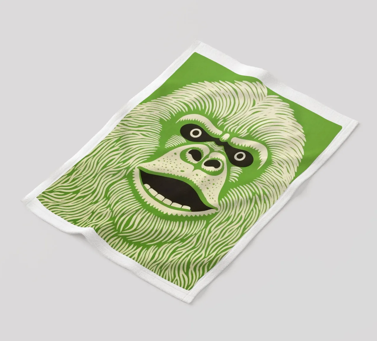 Orangutan verde 3 coperta in pile da Minimal Animal Art