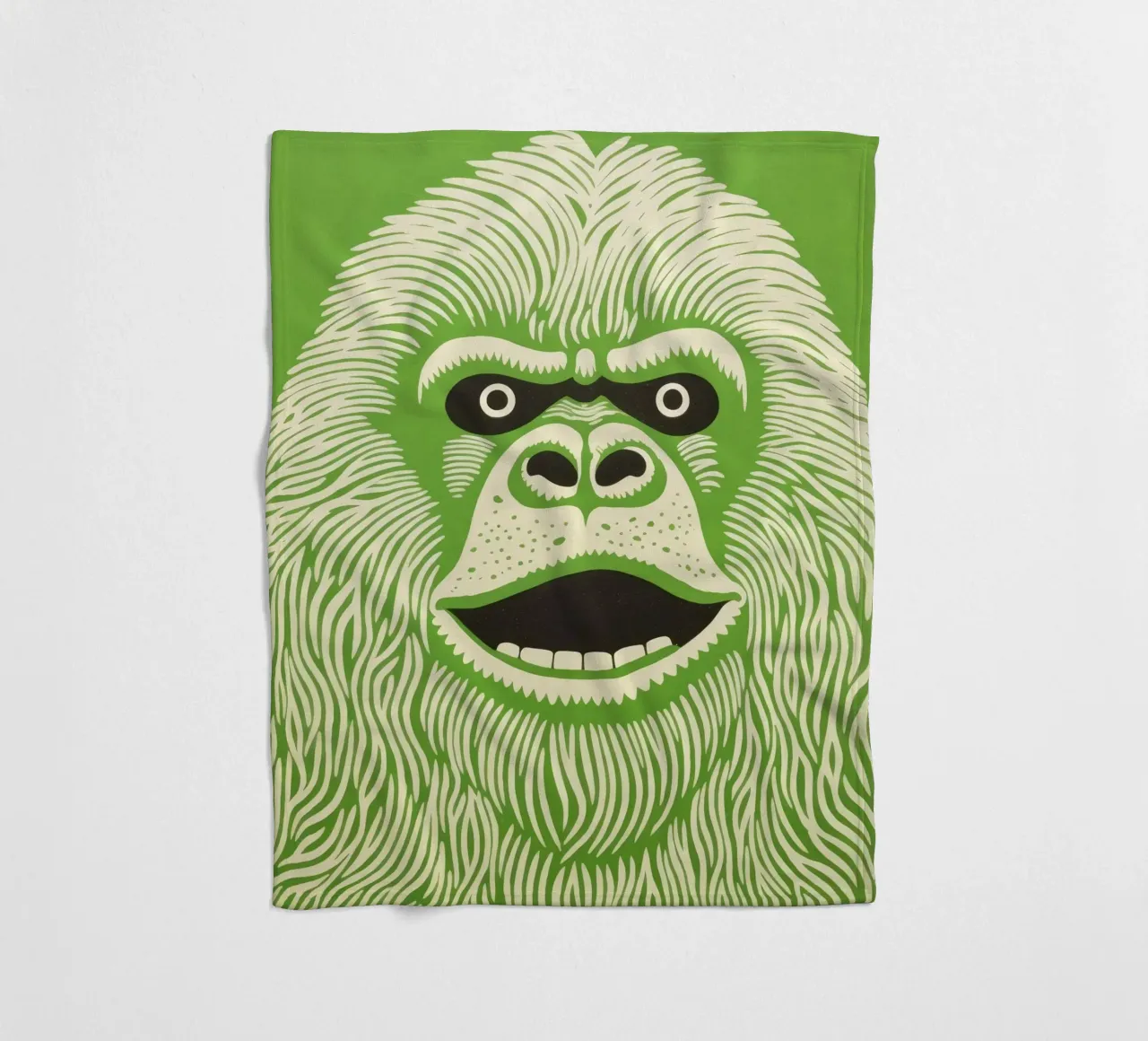 Orangutan verde 3 coperta in pile da Minimal Animal Art