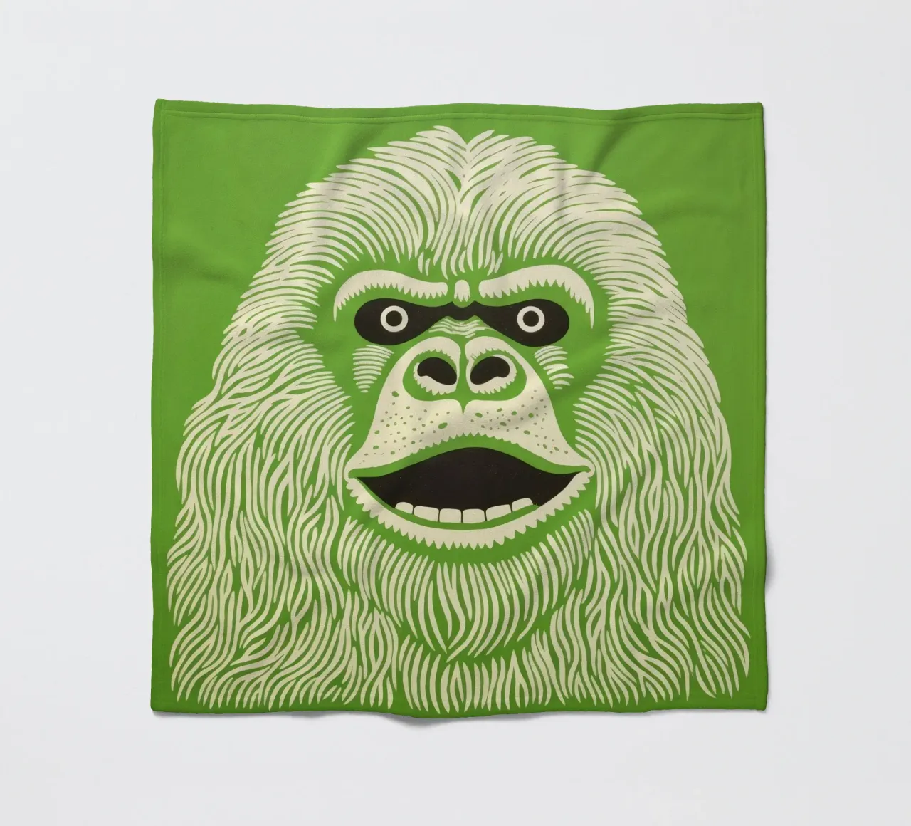Orangutan verde 3 coperta in pile da Minimal Animal Art