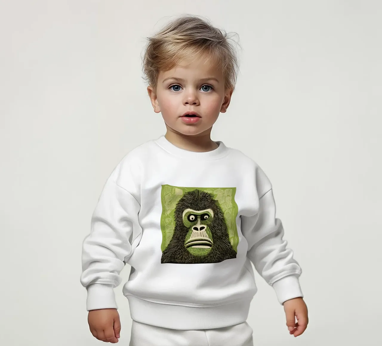 Orangutan verde 4 felpa neonato da Minimal Animal Art