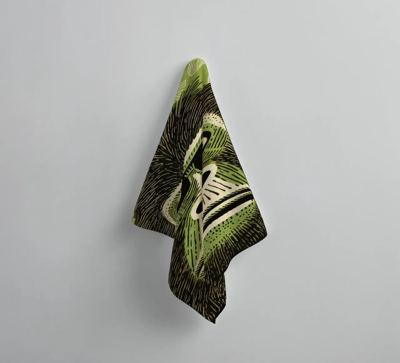 Green Orangutan 4 towel by Minimal Animal Art