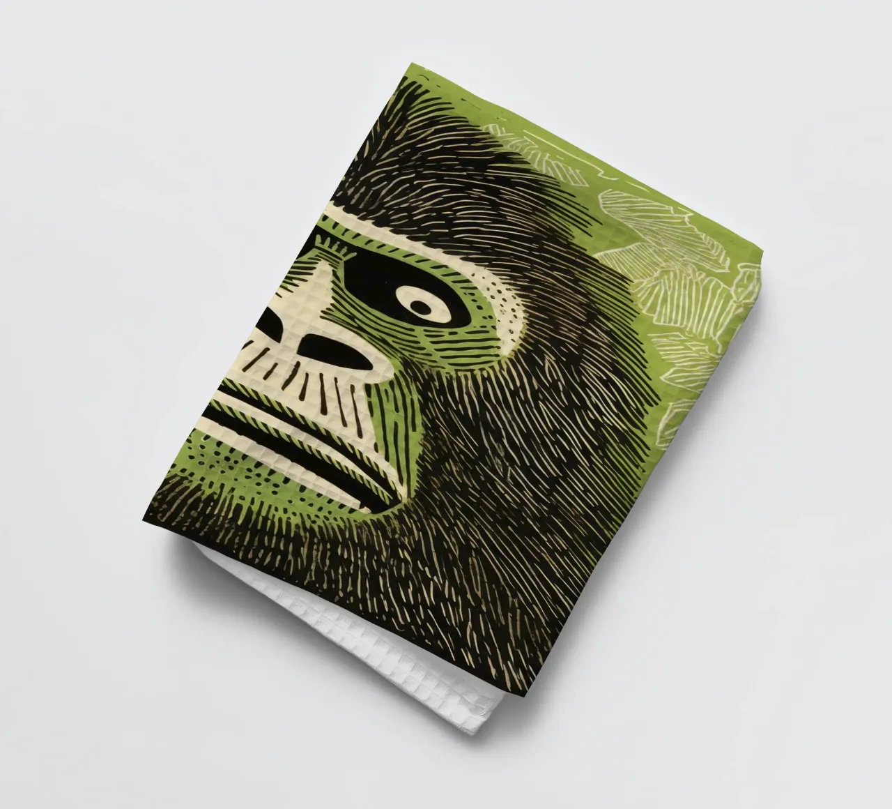Orang-outan vert 4 torchon de Minimal Animal Art
