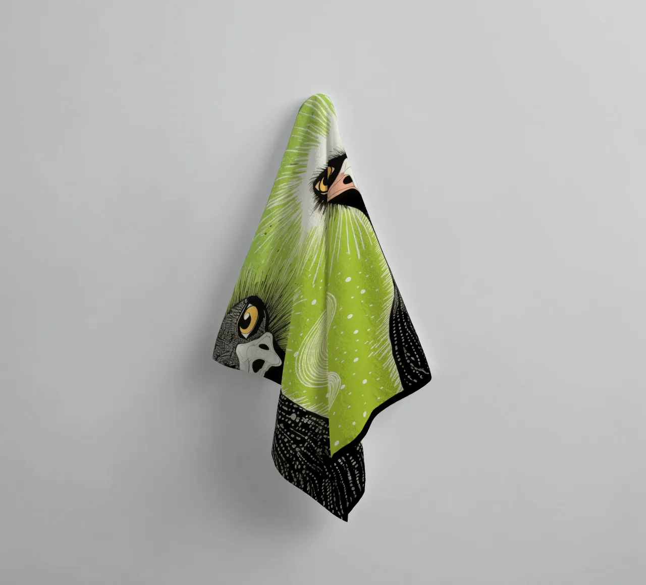 Struzzo verde 1 asciugamano da bagno da Minimal Animal Art