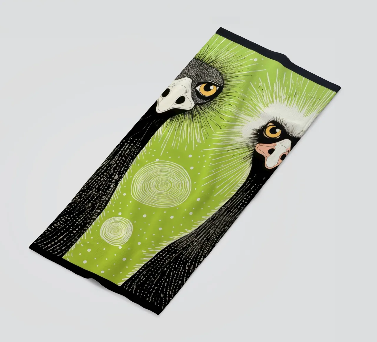 Struzzo verde 1 telo mare da Minimal Animal Art