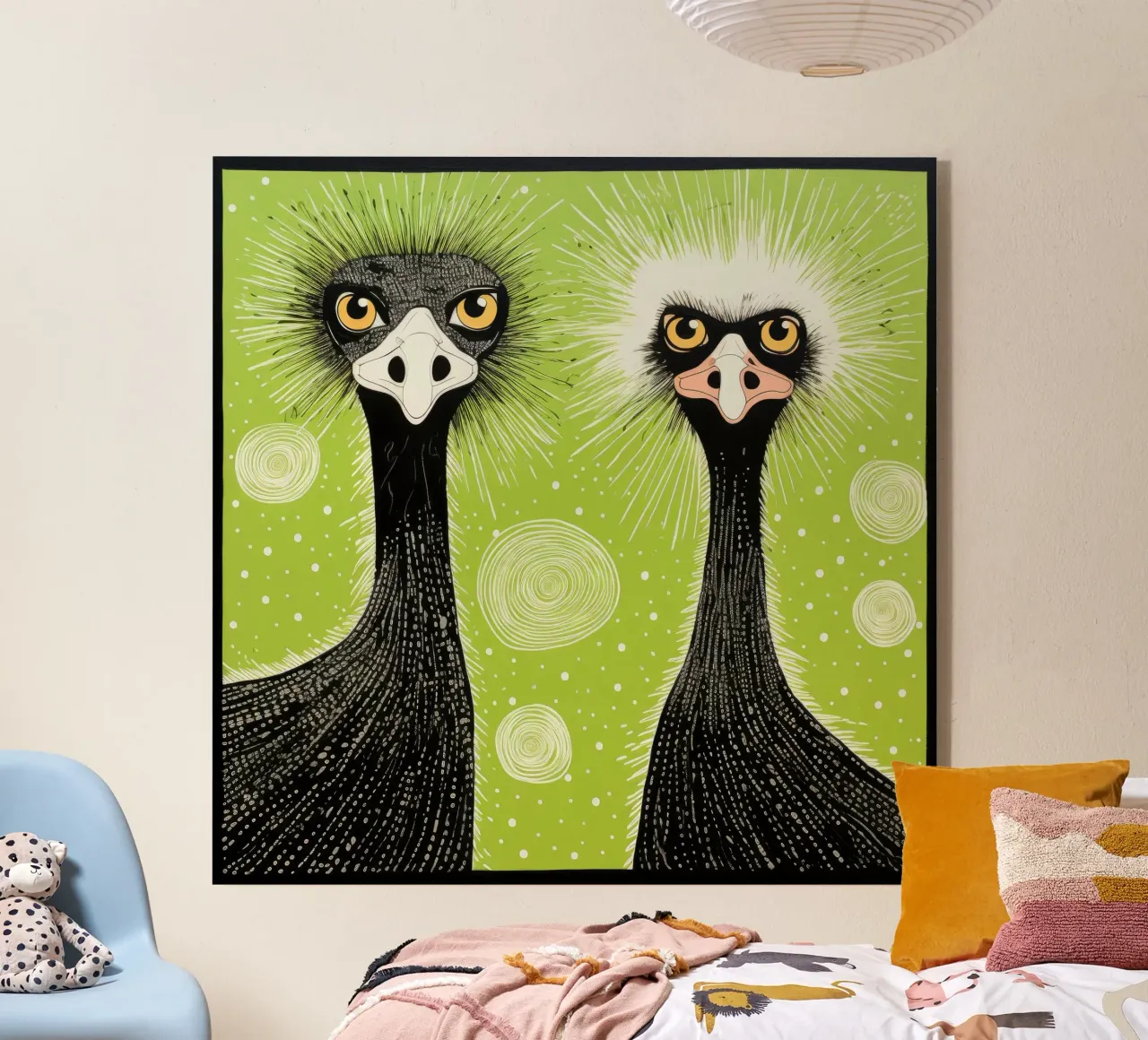 Struzzi verdi plexiglass da Minimal Animal Art