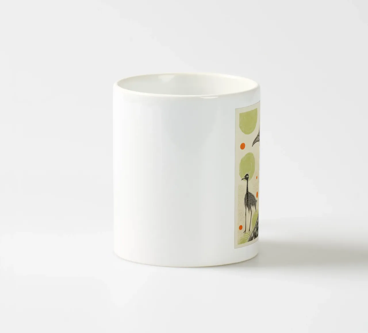 Struzzo verde 2 tazza in ceramica da Minimal Animal Art