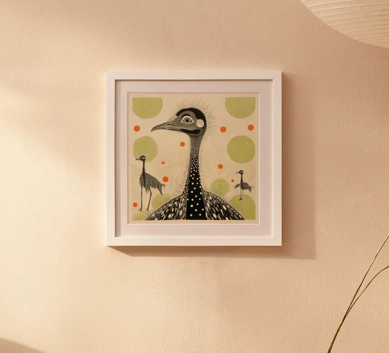 Struzzo verde 2 carta hahnemühle da Minimal Animal Art