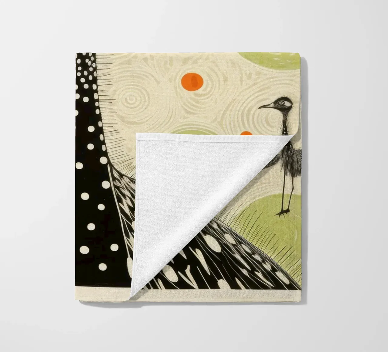 Struzzo verde 2 telo mare da Minimal Animal Art