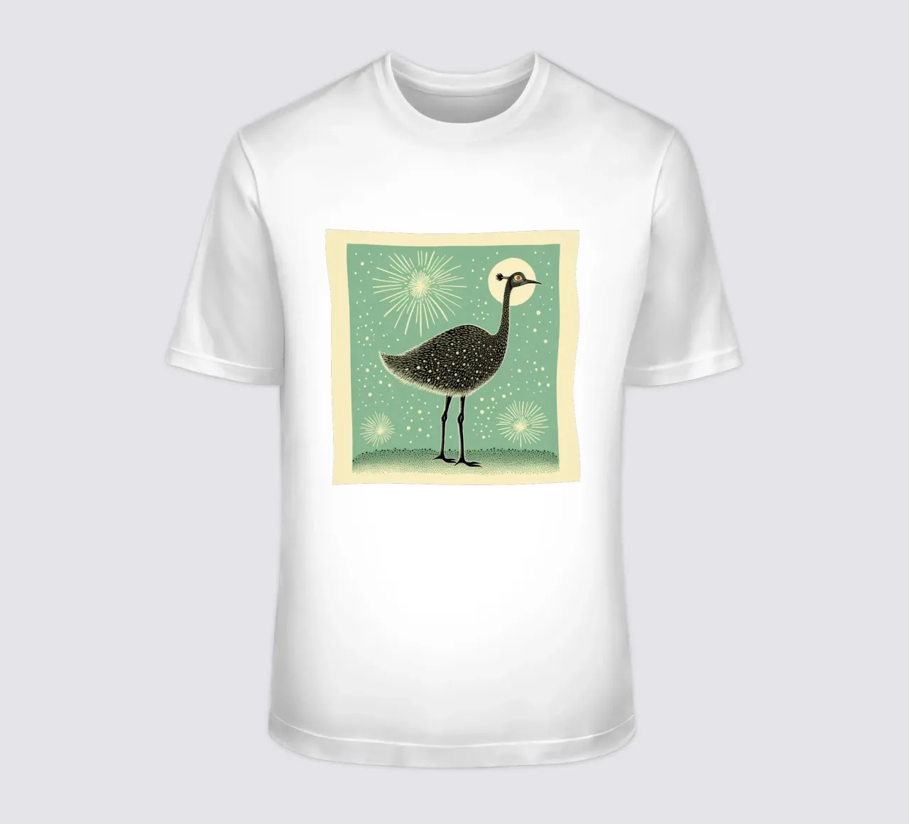 Struzzo verde 3 t-shirt da Minimal Animal Art