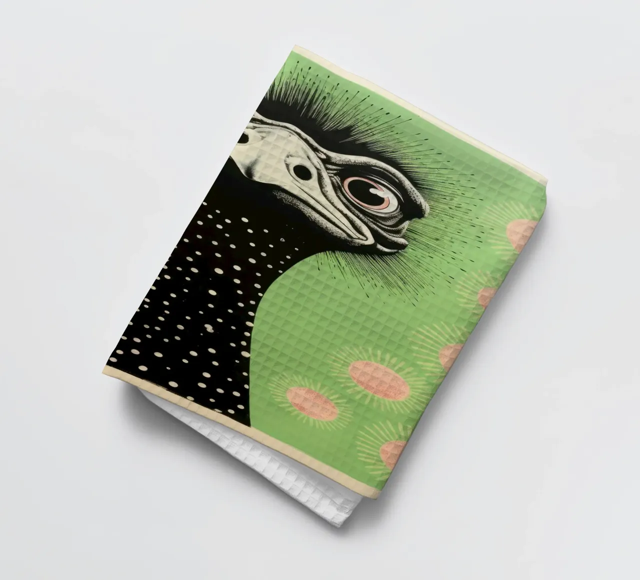 Struzzo verde 4 canovaccio da cucina da Minimal Animal Art