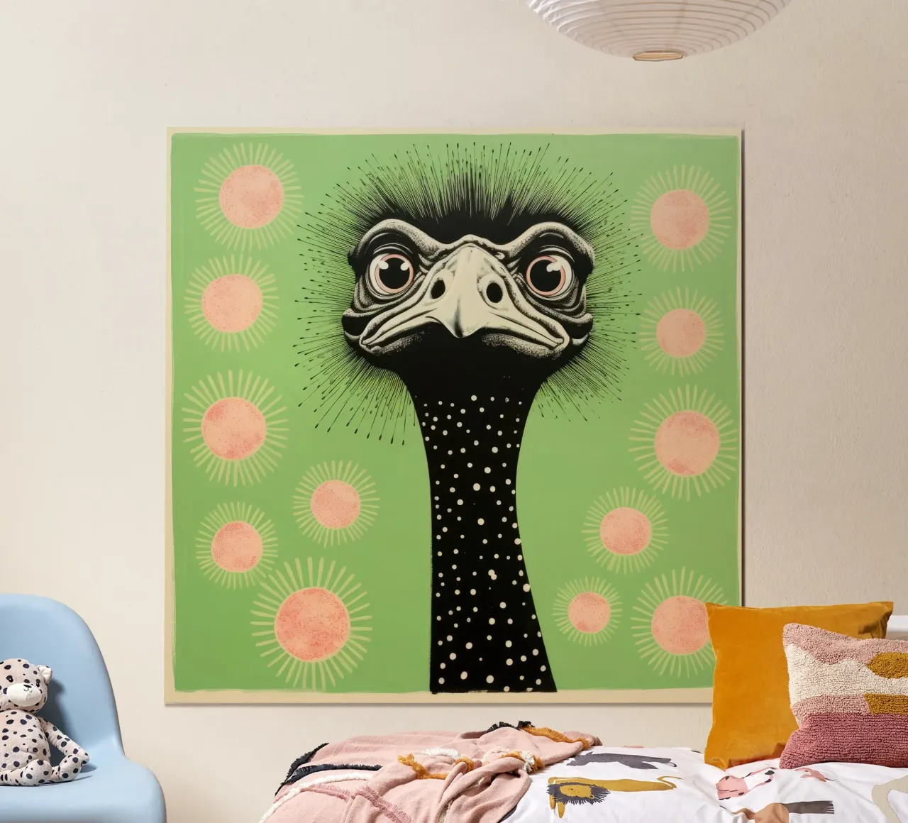 Struzzo verde 4 carta hahnemühle da Minimal Animal Art