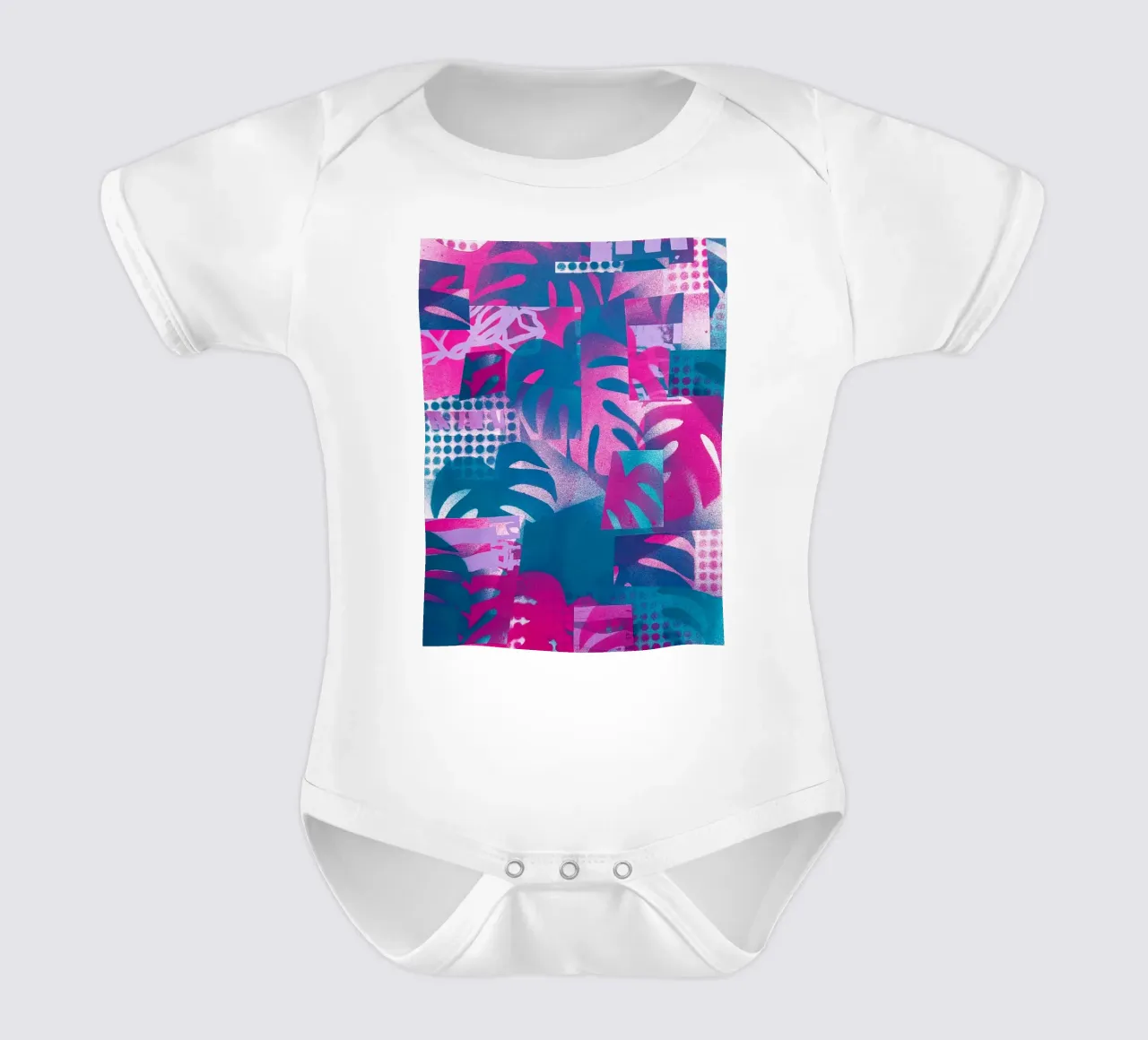 Miami Vibes Monstera body neonato maniche corte da Kim Hubball Studio