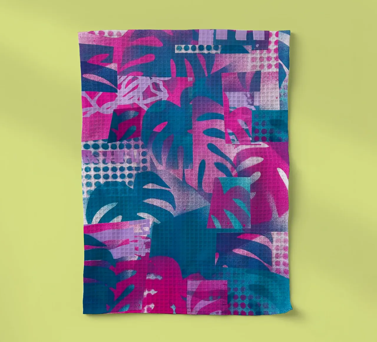 Miami Vibes Monstera canovaccio da cucina da Kim Hubball Studio