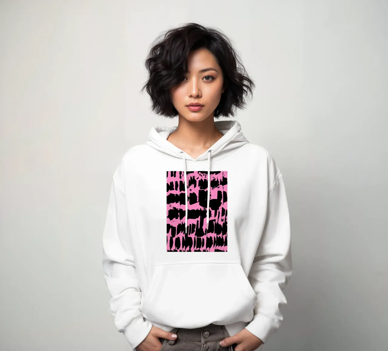 Rosa punk astratto felpa con cappuccio da Kim Hubball Studio