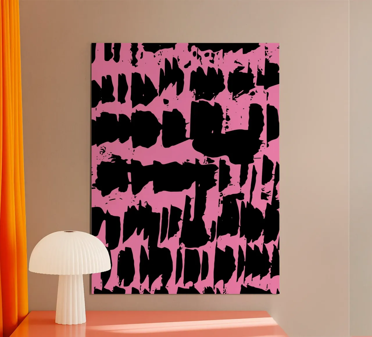 Rosa punk astratto poster con telaio in alluminio da Kim Hubball Studio