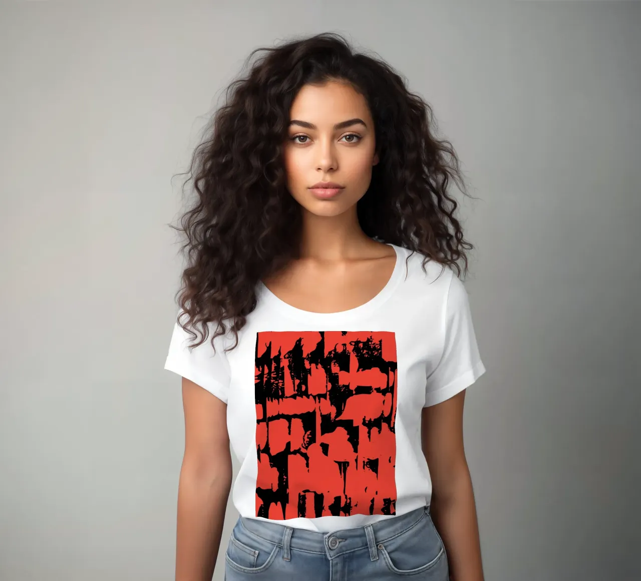 Grunge Pattern women's fitted t-shirt by Kim Hubball Studio