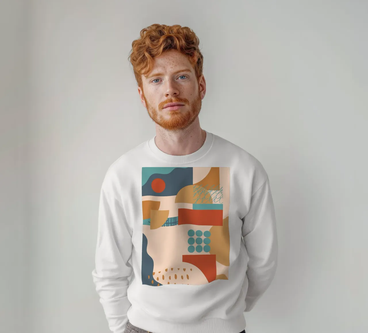 Chaud géométrique du milieu du siècle sweat de Kim Hubball Studio