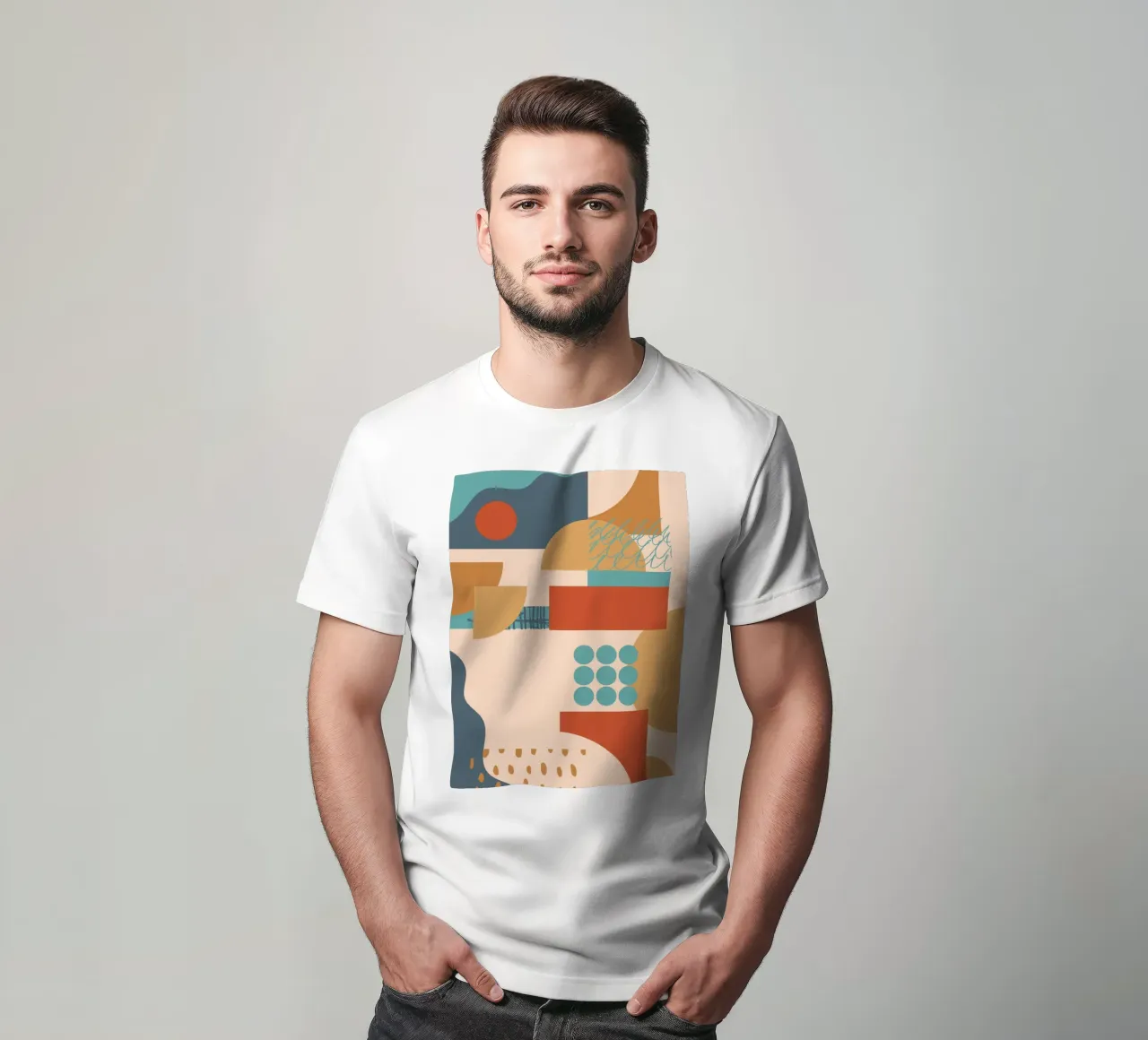 Caldo geometrico di metà secolo t-shirt da Kim Hubball Studio