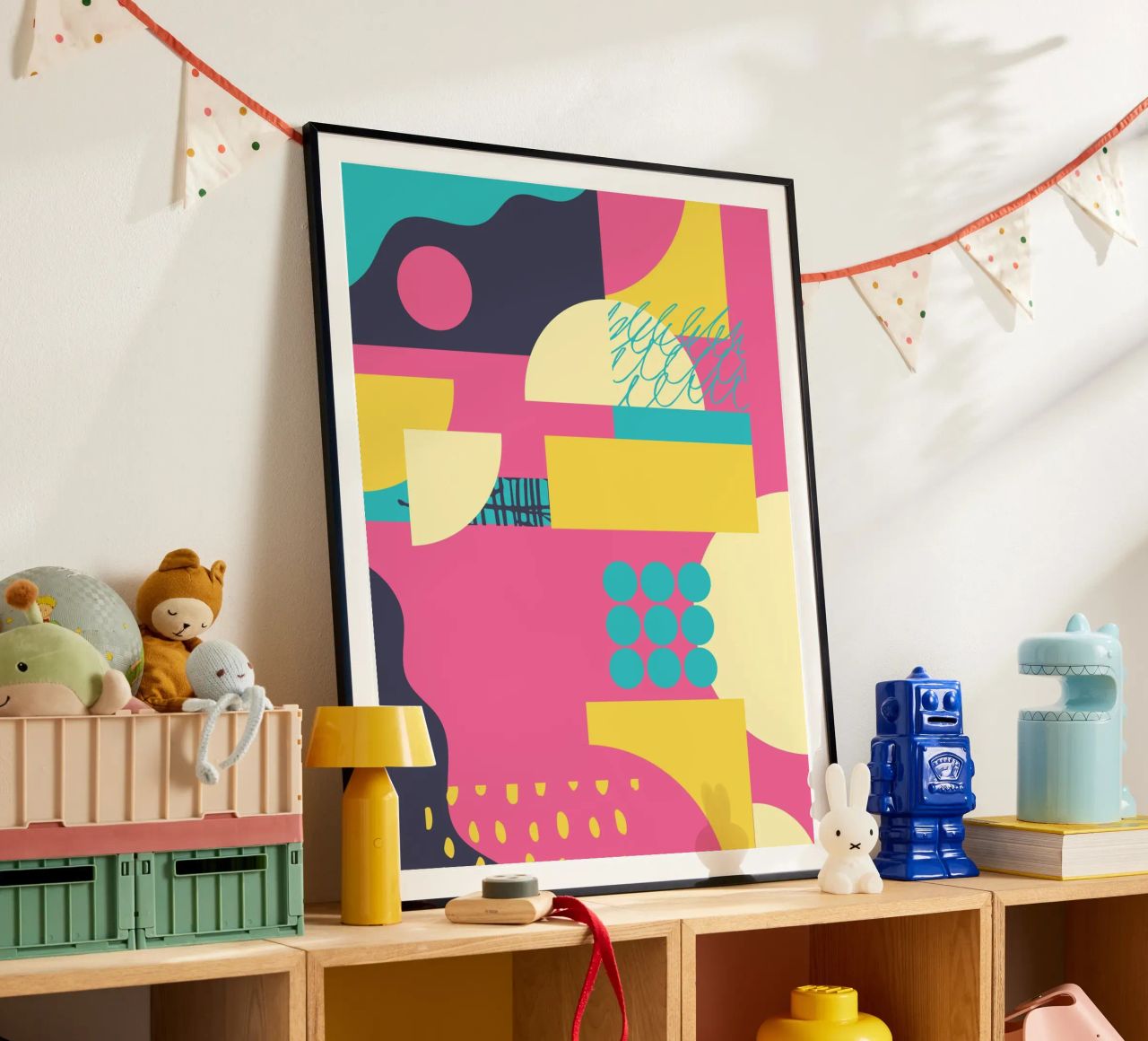 Bold Geometric 1980s poster by Kim Hubball Studio