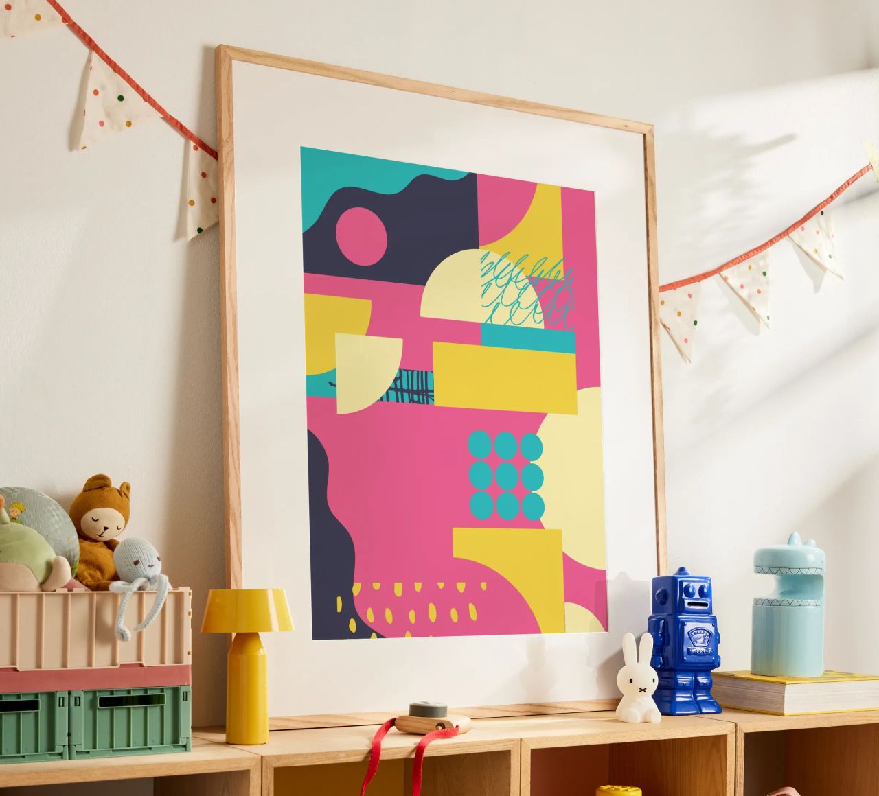 Bold Geometric 1980s poster by Kim Hubball Studio