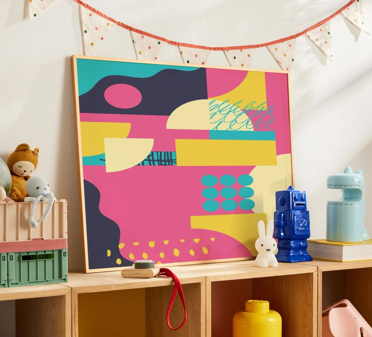 Bold Geometric 1980s poster by Kim Hubball Studio