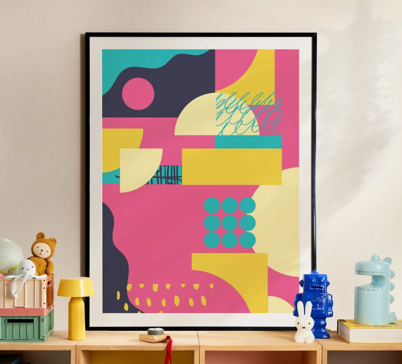 Bold Geometric 1980s poster by Kim Hubball Studio