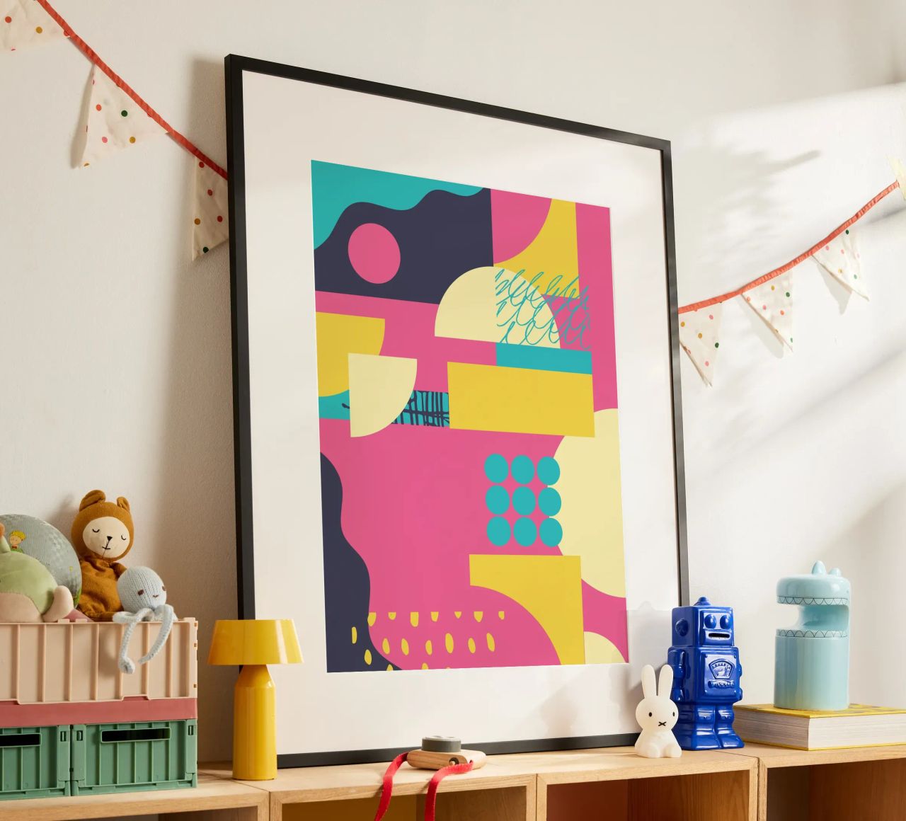 Bold Geometric 1980s poster by Kim Hubball Studio
