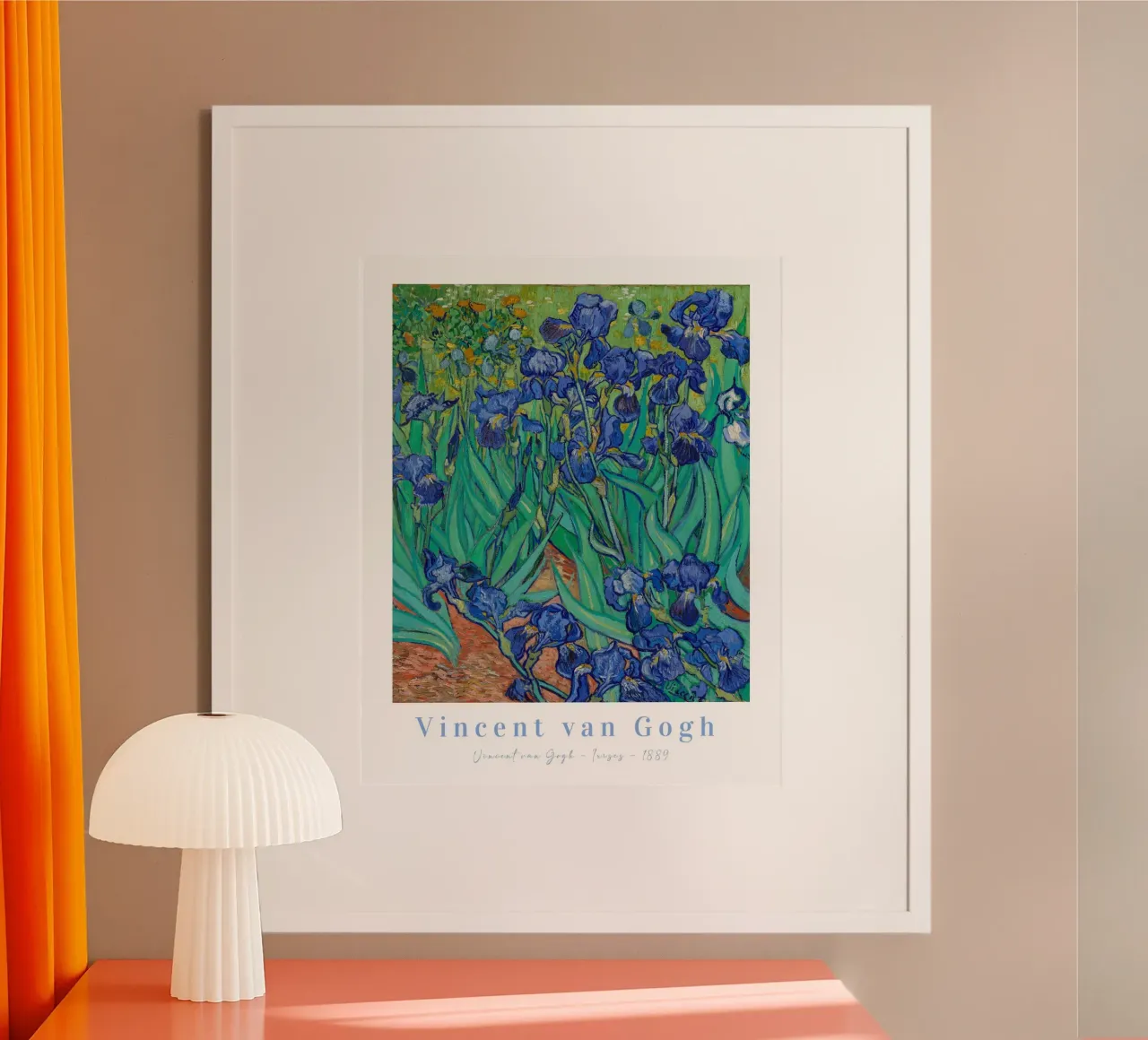 Vincent van Gogh iris viola, Pittura floreale poster con telaio in plastica da ArtHaus