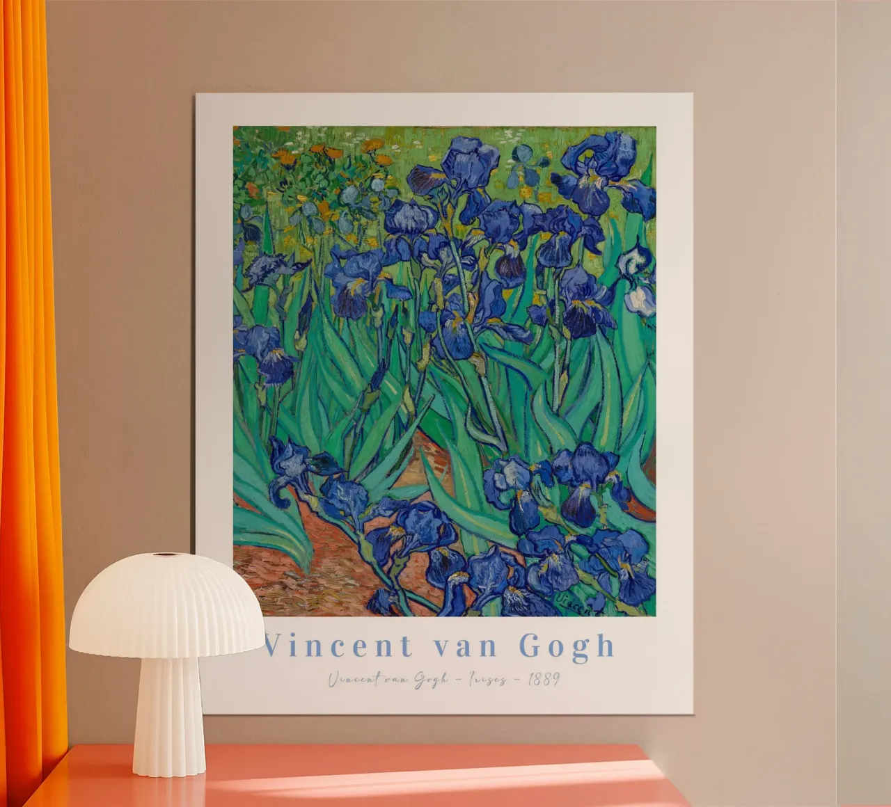 Vincent van Gogh iris viola, Pittura floreale poster con telaio in plastica da ArtHaus