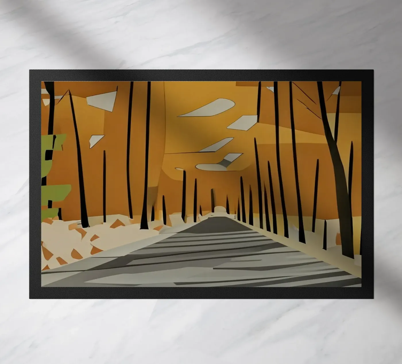 Waldweg_1 doormat by Abstract Art by LK