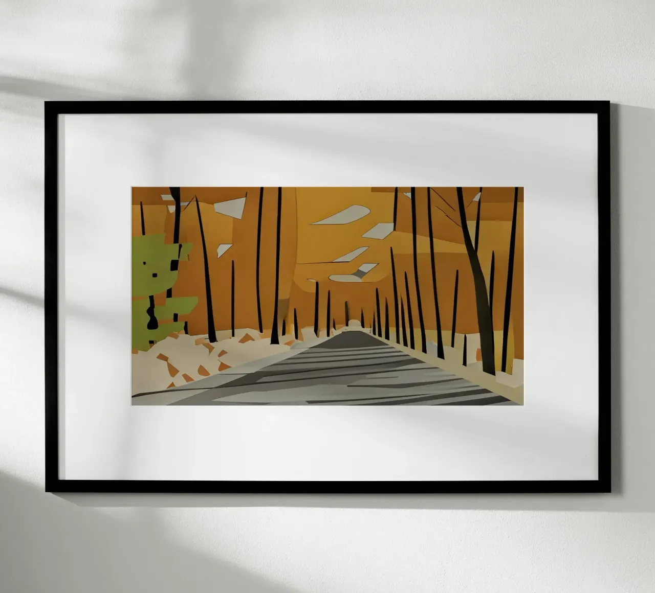 Waldweg_1 poster con telaio in plastica da Abstract Art by LK