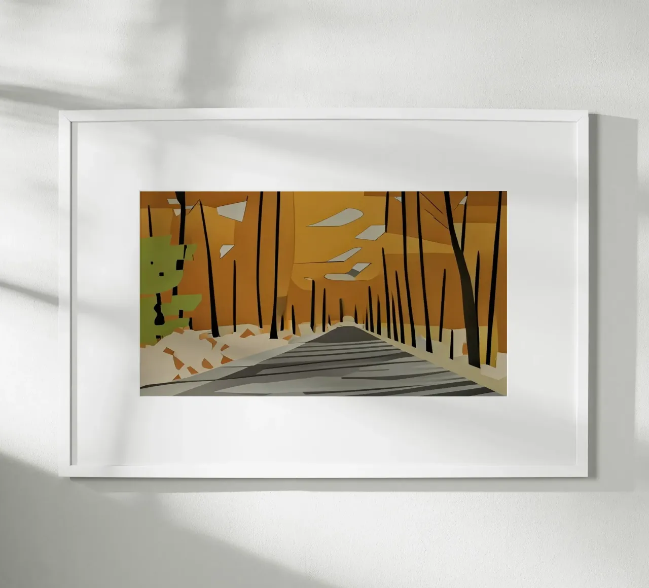 Waldweg_1 poster con telaio in plastica da Abstract Art by LK