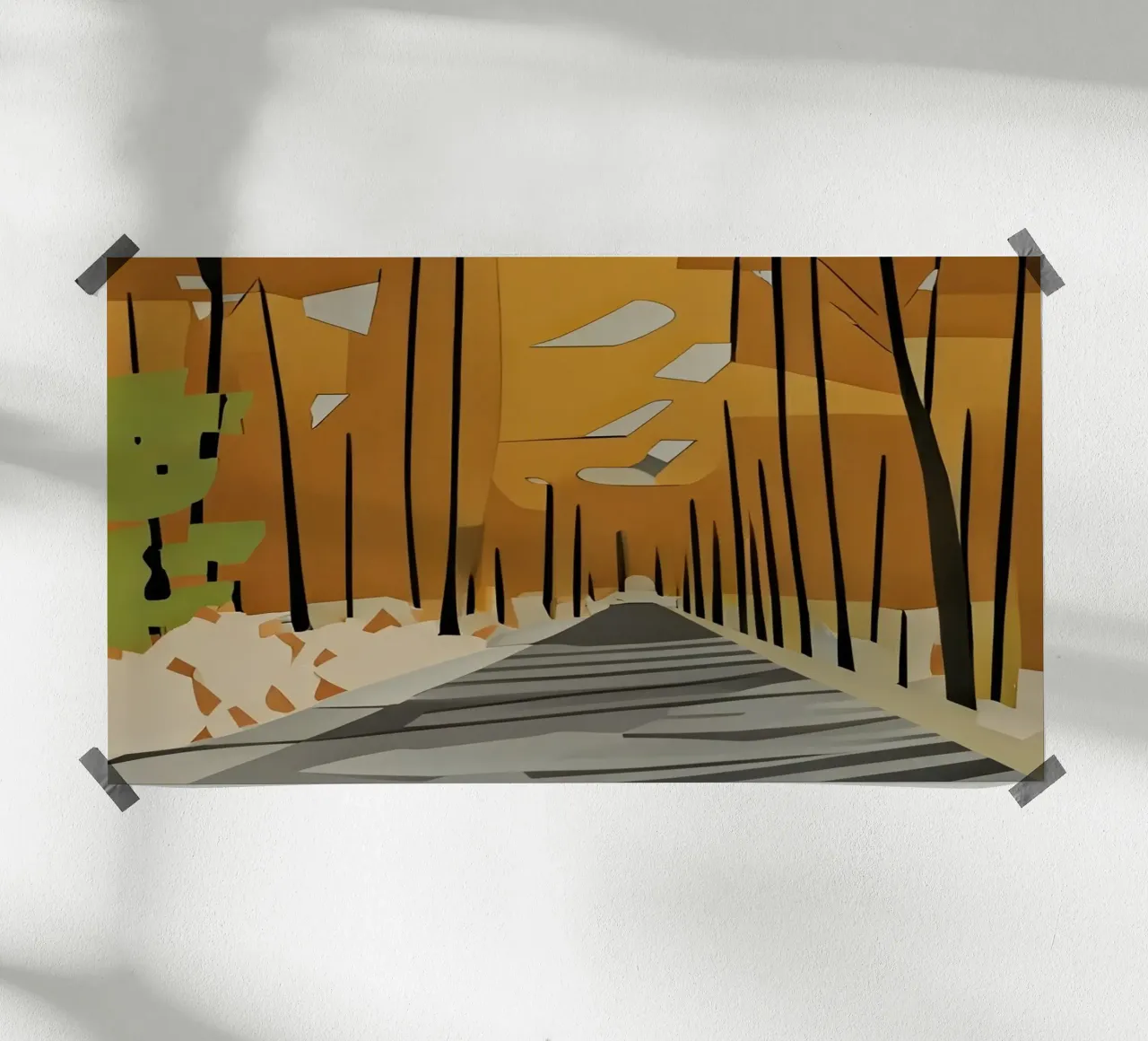 Waldweg_1 poster con telaio in plastica da Abstract Art by LK