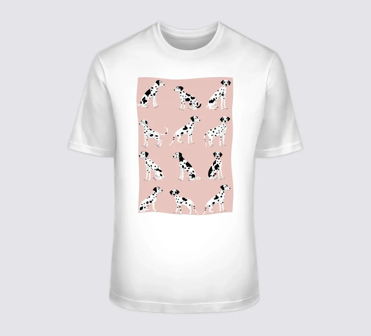 Simpatica stampa dalmata rosa per la cameretta o la stanza dei giochi dei bambini t-shirt da Little Lola