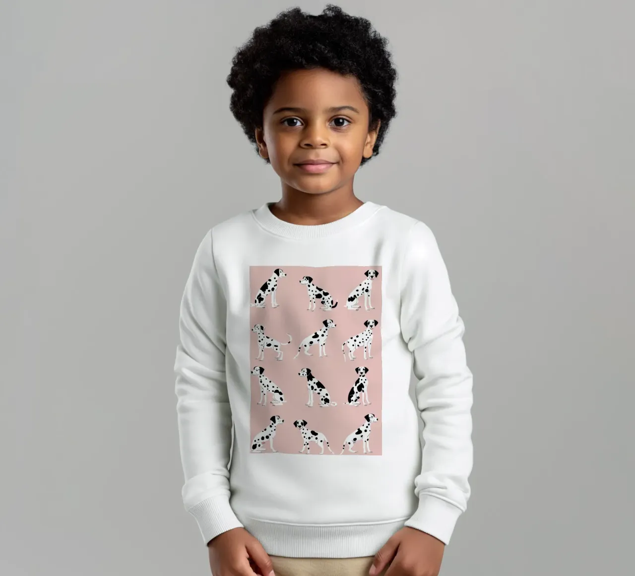 Simpatica stampa dalmata rosa per la cameretta o la stanza dei giochi dei bambini felpa bambino da Little Lola